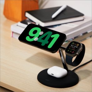 Бездротова зарядна станція Belkin BoostCharge Pro 3in1 Qi2 15W Black (WIZ023VFBK)