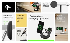 Бездротова зарядна станція Belkin BoostCharge Pro 3in1 Qi2 15W Black (WIZ023VFBK)