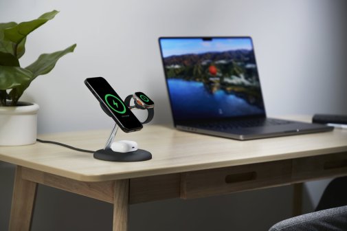 Бездротова зарядна станція Belkin BoostCharge Pro 3in1 Qi2 15W Black (WIZ023VFBK)