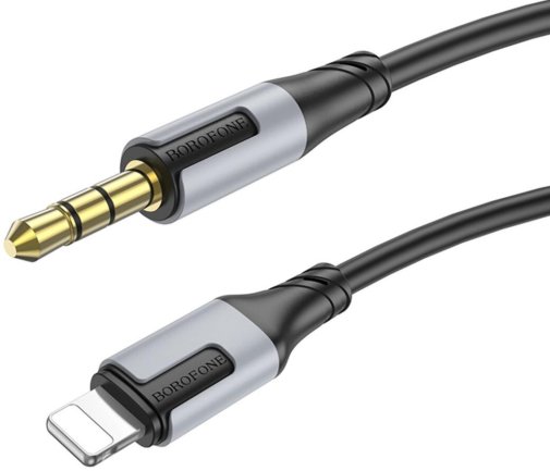 Кабель BOROFONE BL19 Jack 3.5mm / Lightning 1m Black (6941991108327)