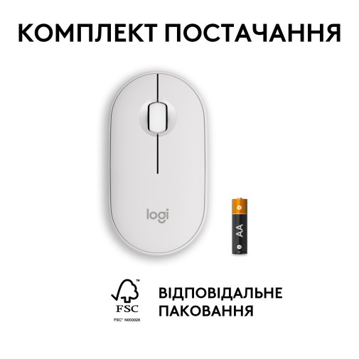 Миша Logitech Pebble 2 M350s Tonal White (910-007013)