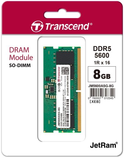 Оперативна пам’ять Transcend JetRam DDR5 1x8GB (JM5600ASG-8G)